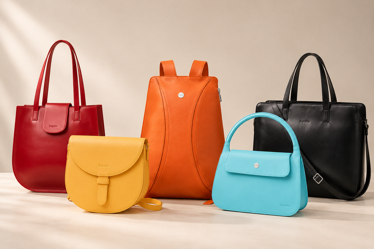 Bolsos y brazaletes de piel