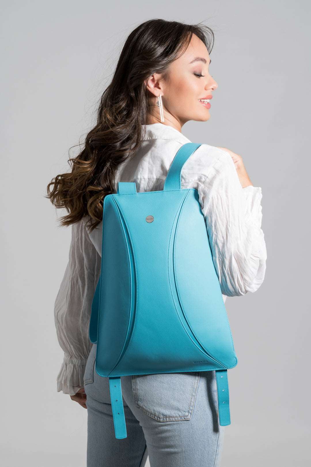 Bolso de Piel. BLUE-M05