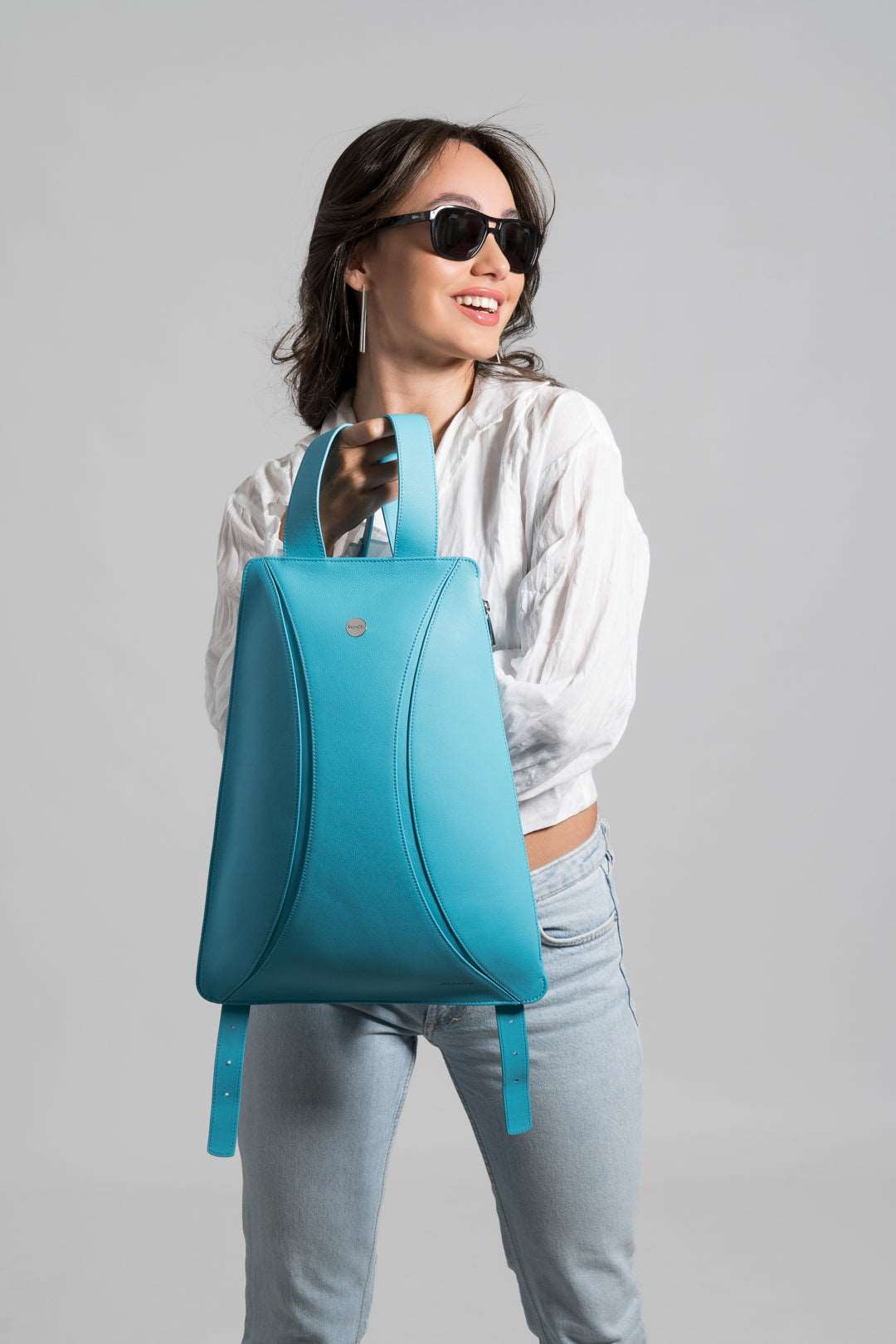 Bolso de Piel. BLUE-M05