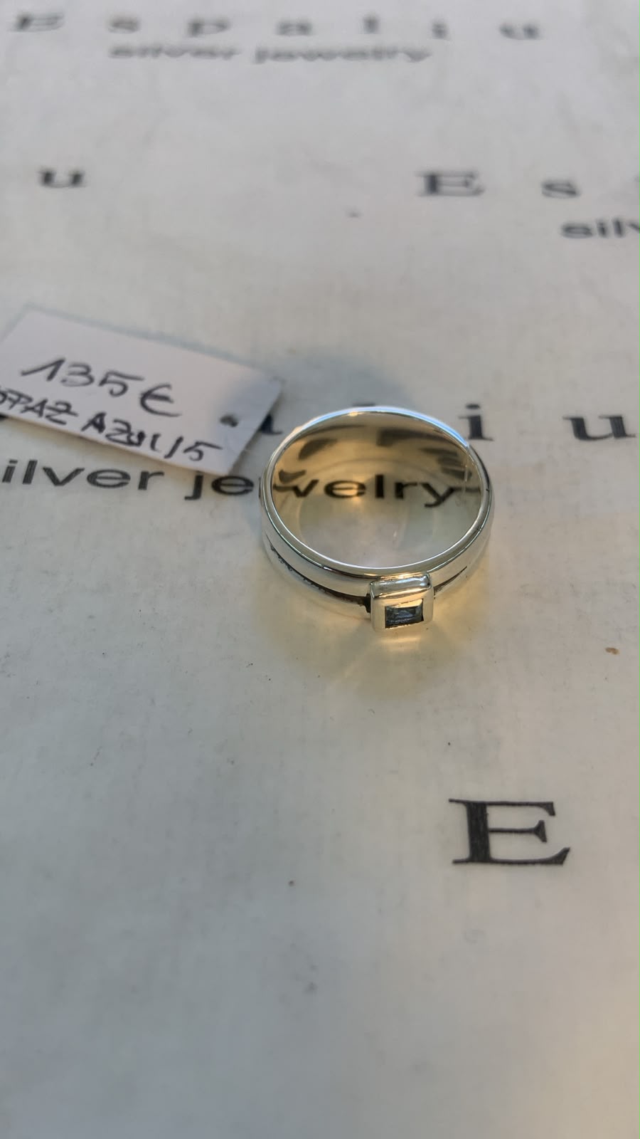 Anillo de cubo en plata 925